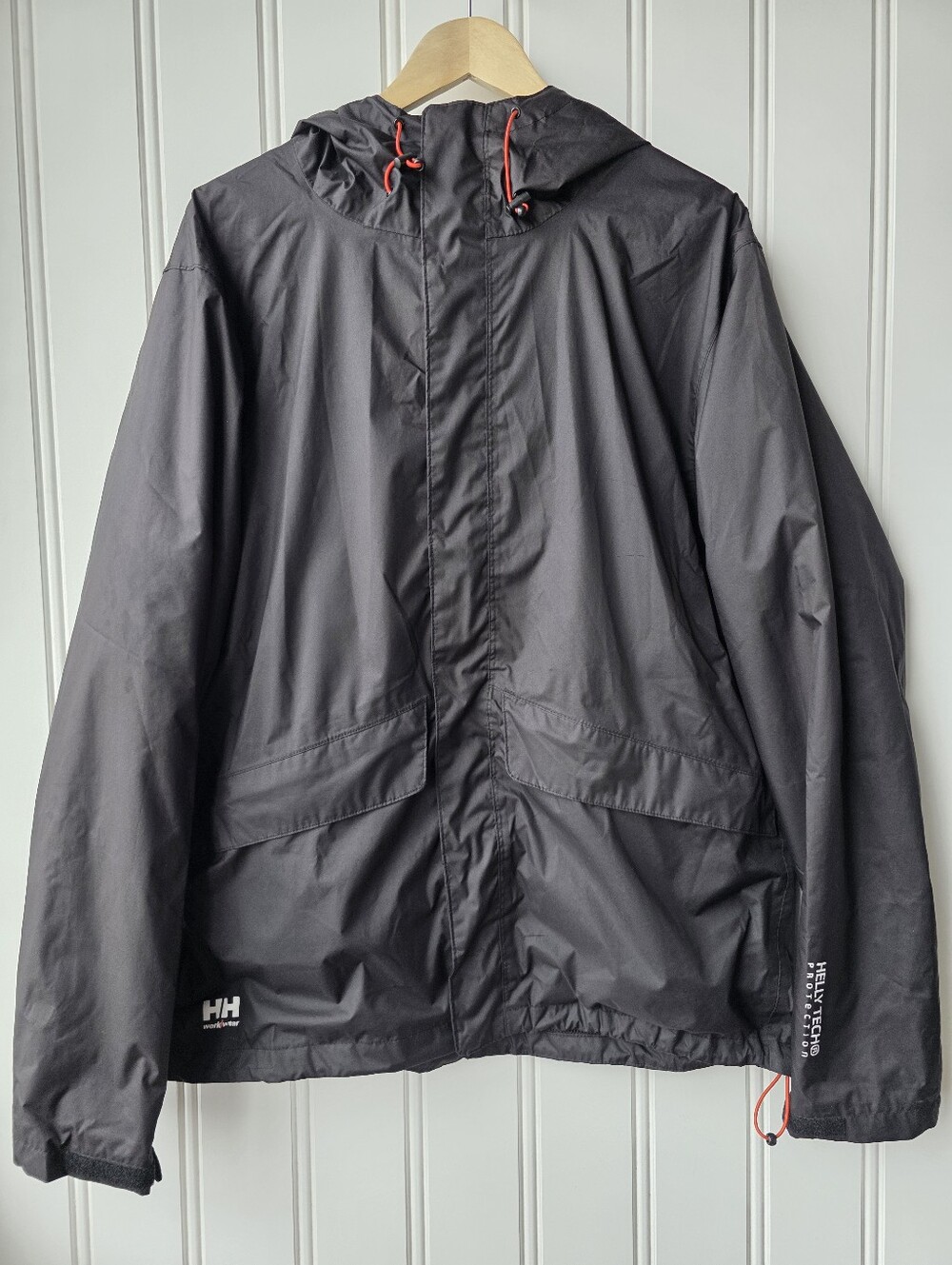 Helly Hansen Workwear Tech Manchester Black Hooded Waterproof Jacket Mens XL